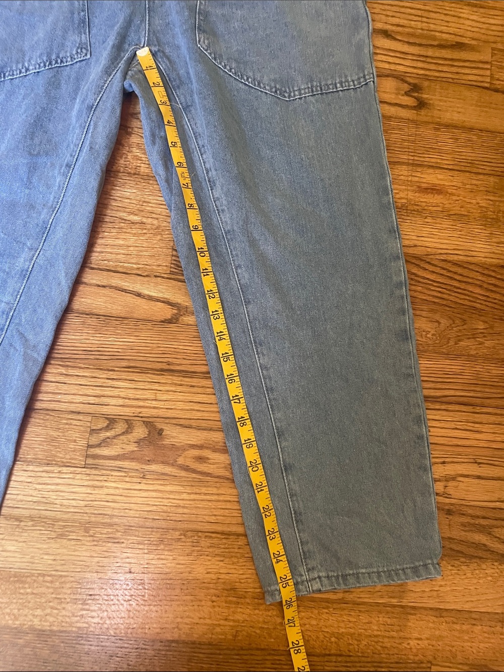 Relaxed Denim Jumpsuit in Light Classic  Blue - Picture 8 of 9